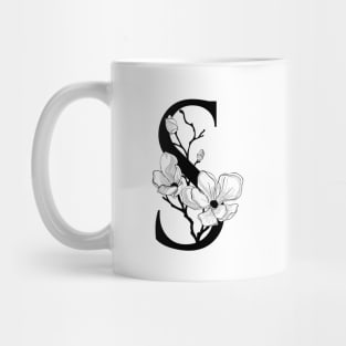 Letter S Monogram - Floral Initial Mug